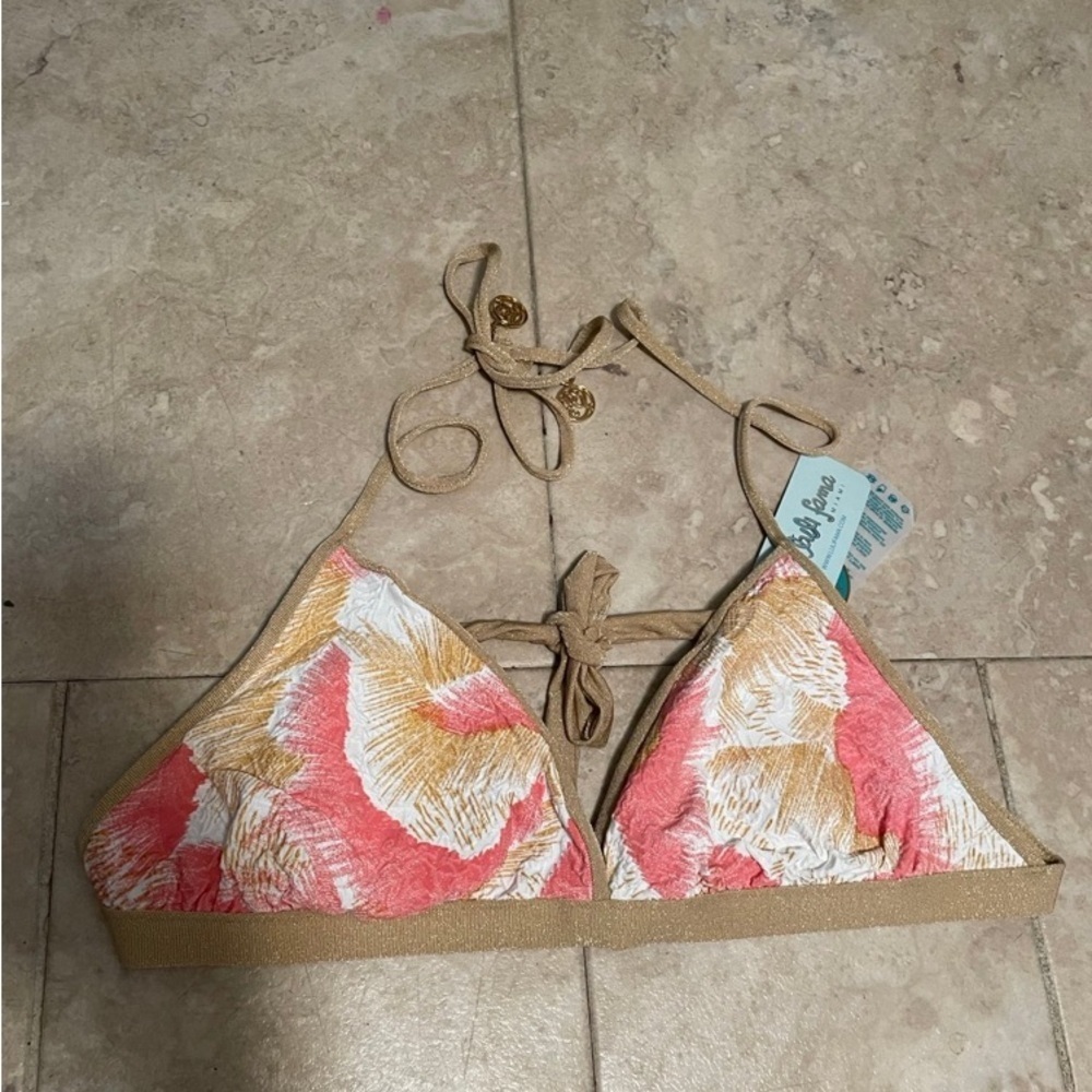 Luli Fama Women's Reversible Bikini Halter Top size L NWT - Picture 6 of 10